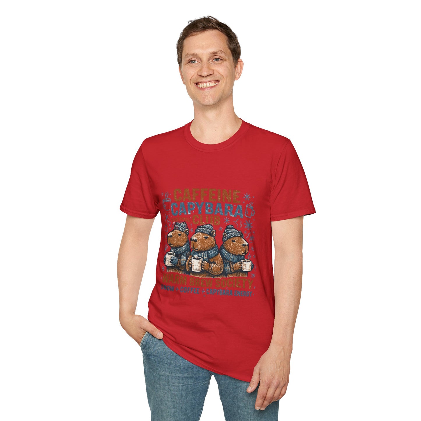 Caffeine Capybara Club – Warm Brew Society Unisex T-Shirt