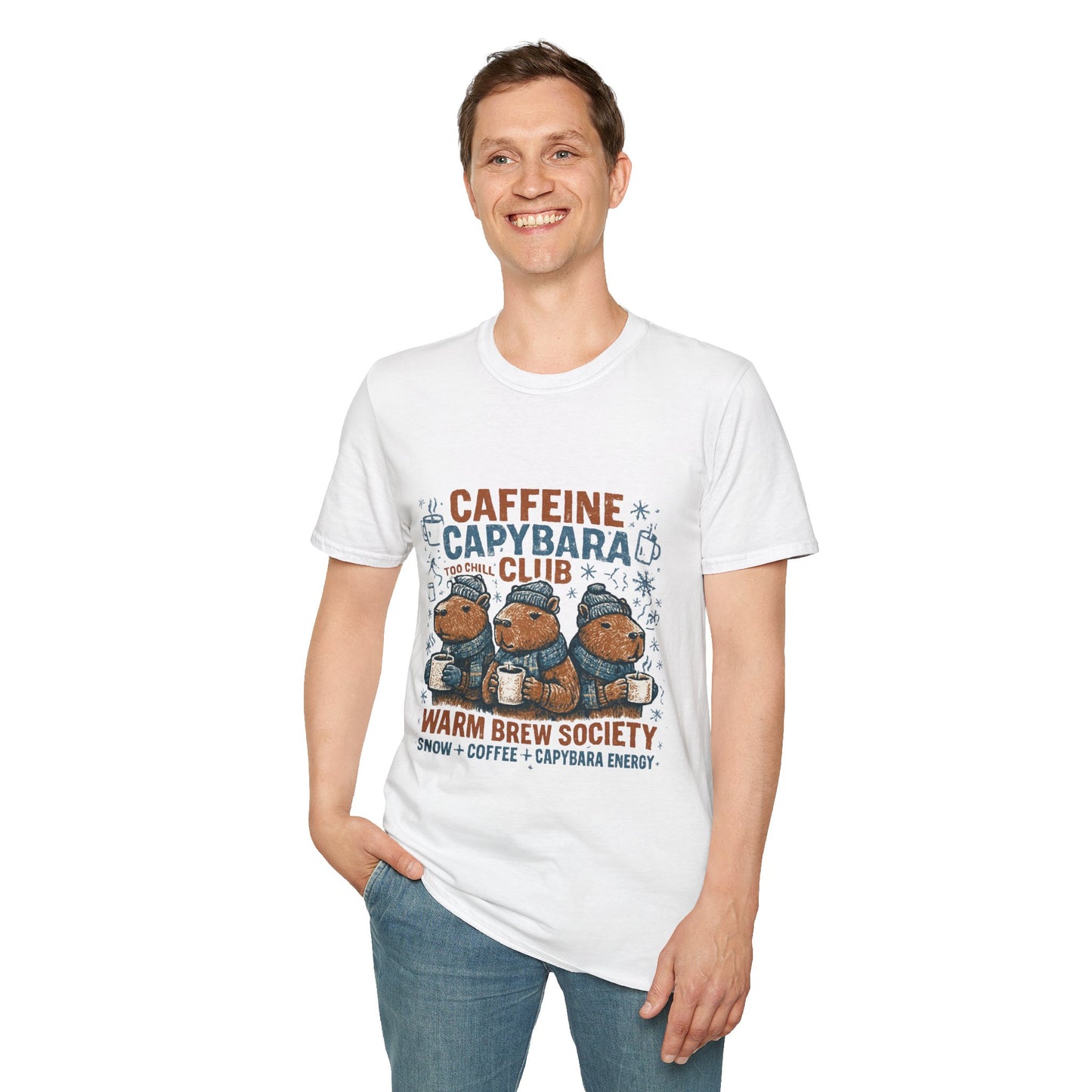 Caffeine Capybara Club – Warm Brew Society Unisex T-Shirt