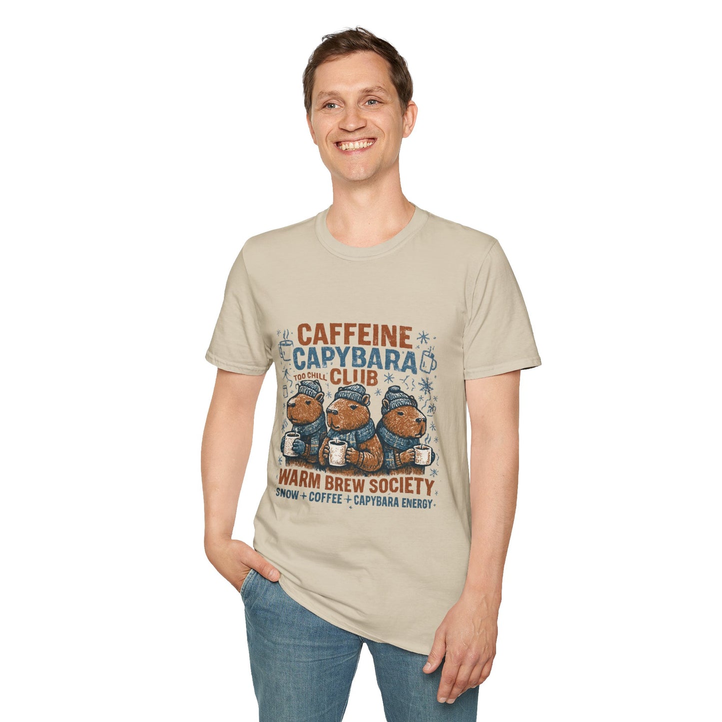 Caffeine Capybara Club – Warm Brew Society Unisex T-Shirt