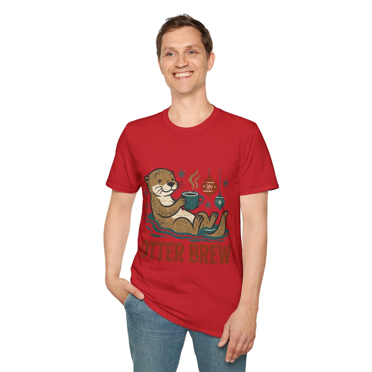 Otter Brew | Cute Coffee Lover Christmas Unisex T-Shirt