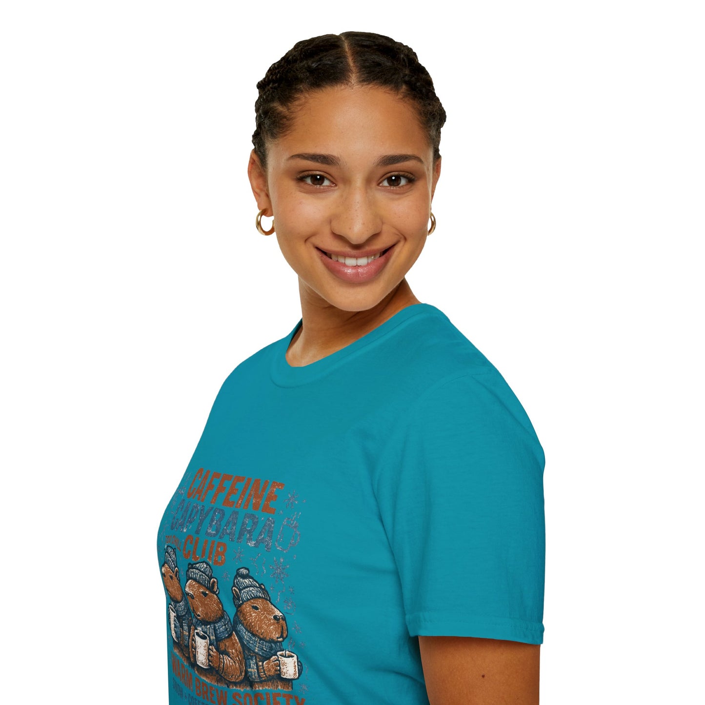Caffeine Capybara Club – Warm Brew Society Unisex T-Shirt