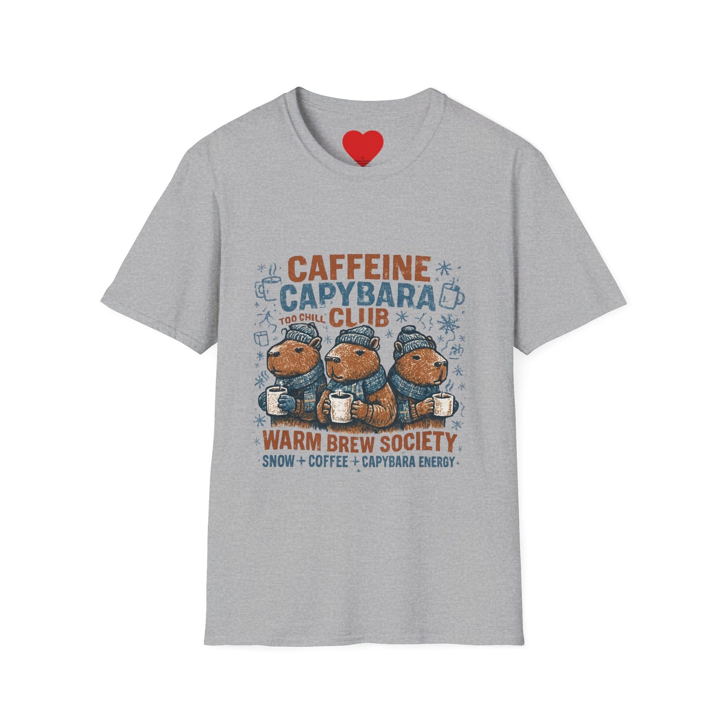 Caffeine Capybara Club – Warm Brew Society Unisex T-Shirt