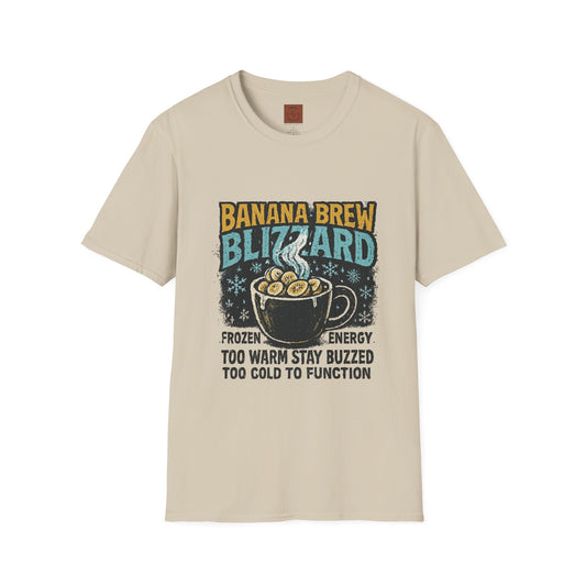 Banana Brew Blizzard | Funny Christmas Coffee Lover Unisex T-Shirt