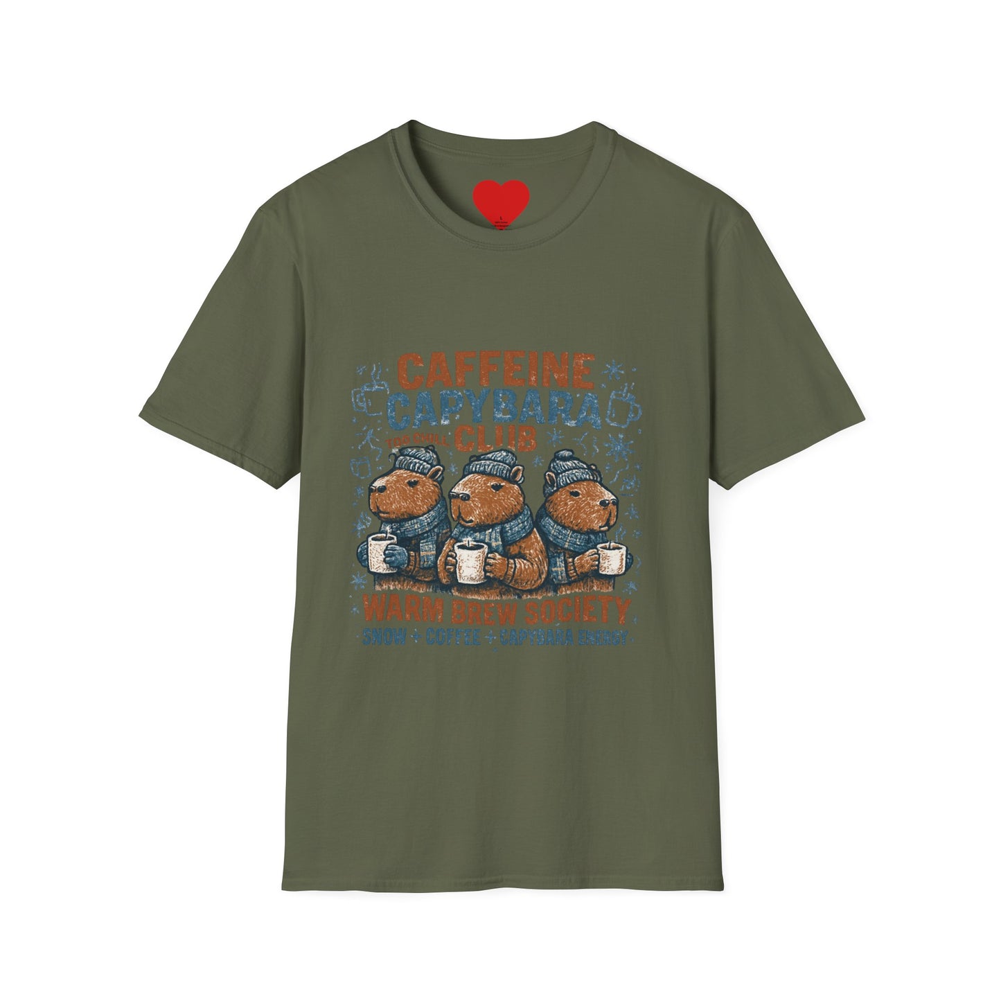 Caffeine Capybara Club – Warm Brew Society Unisex T-Shirt