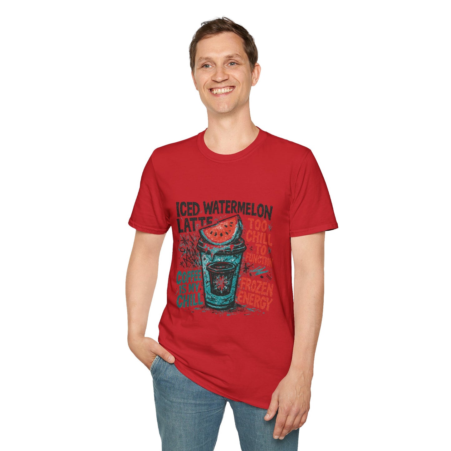 Iced Watermelon Latte | Funny Christmas Coffee Lover Unisex T-Shirt