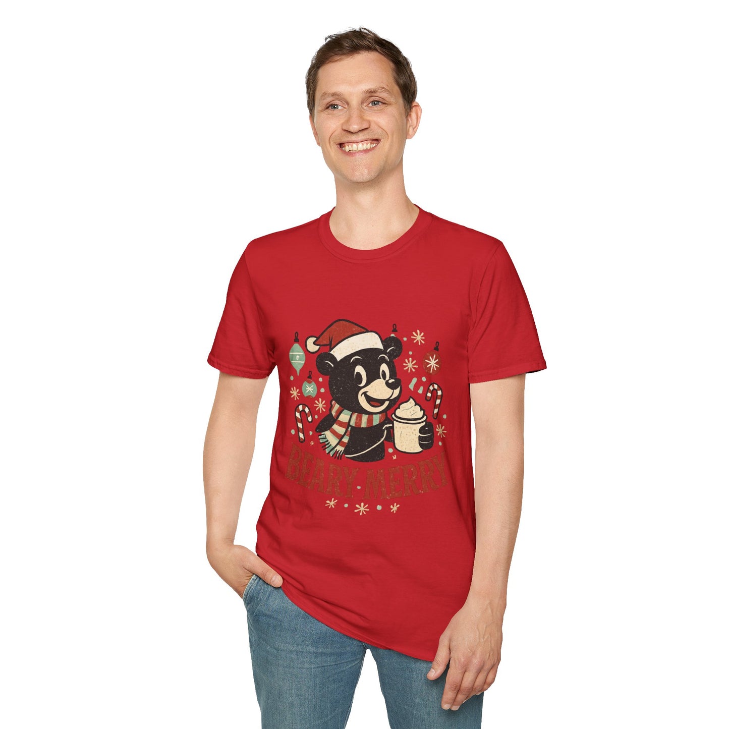 Beary Merry | Cute Bear Coffee Christmas Unisex T-Shirt