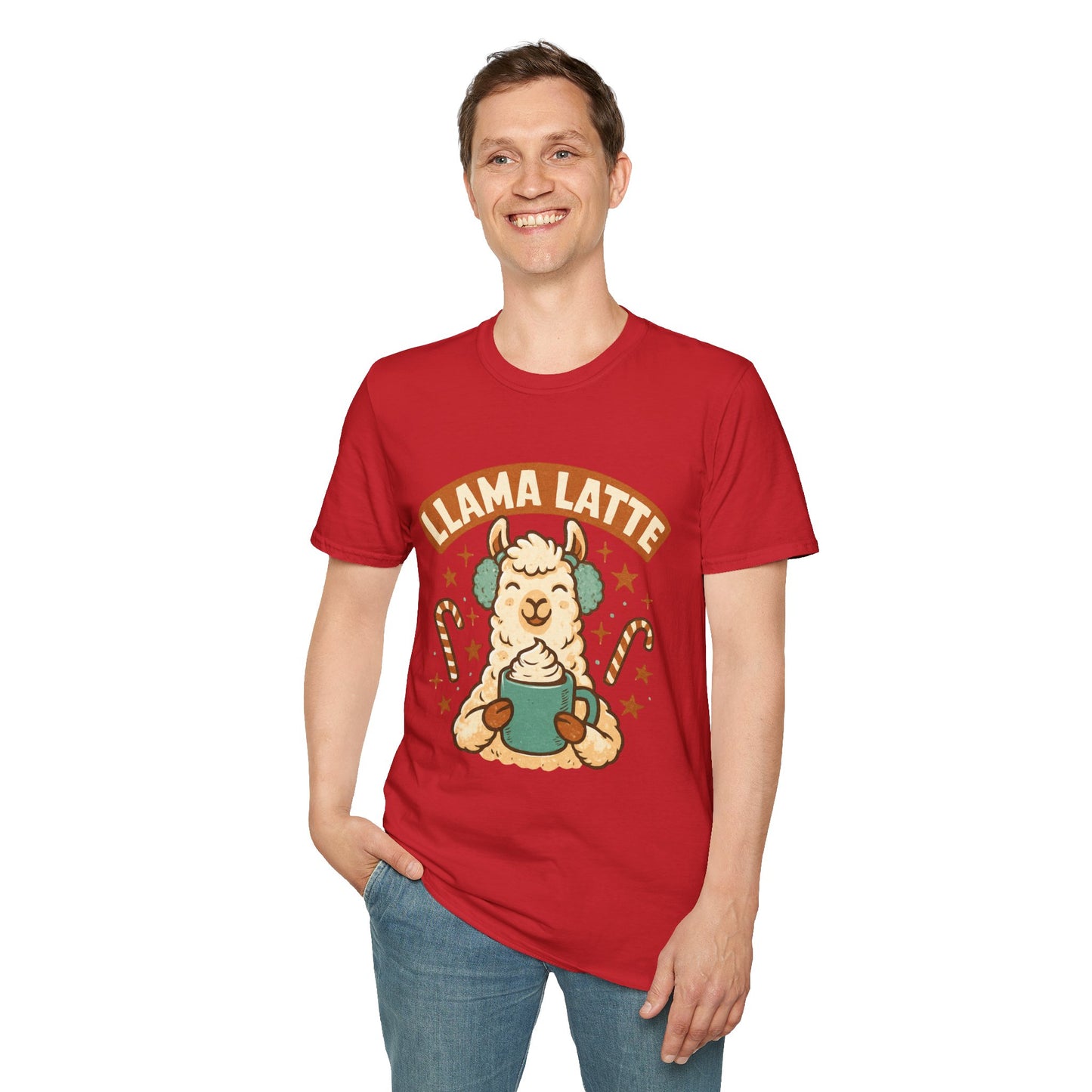 Llama Latte | Cute Christmas Coffee Lover Unisex T-Shirt