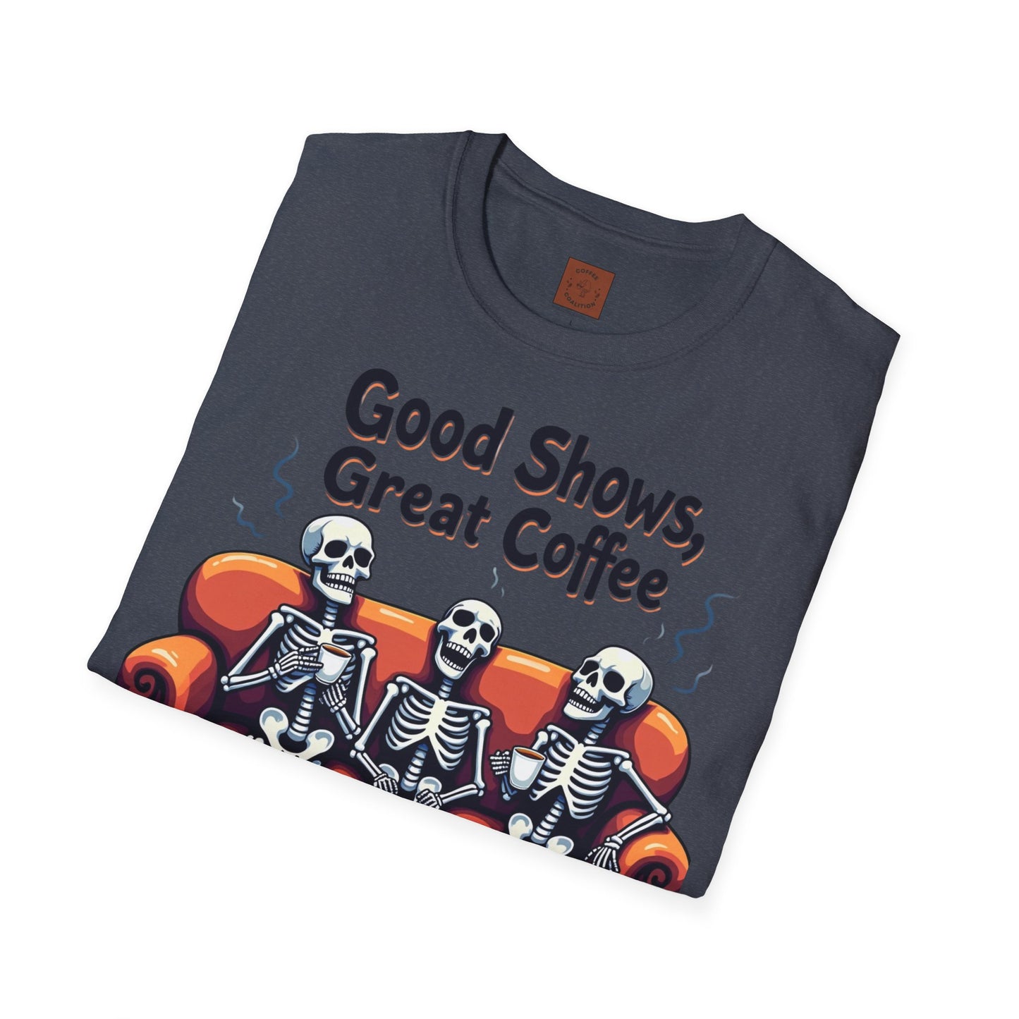 Good Shows, Great Coffee, Best Vibes | Skeleton Chill Crew Tee