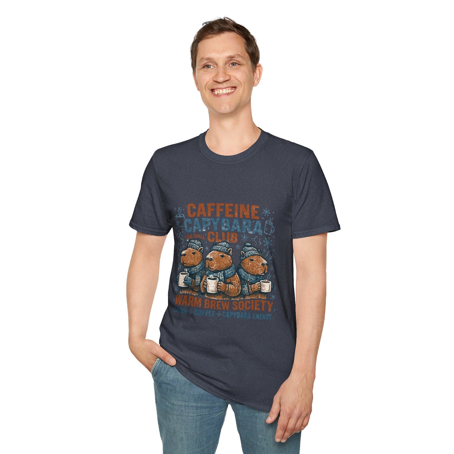 Caffeine Capybara Club – Warm Brew Society Unisex T-Shirt