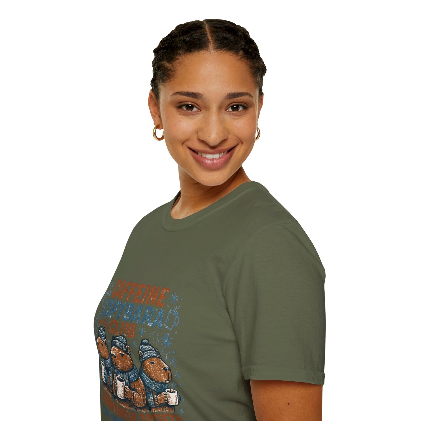 Caffeine Capybara Club – Warm Brew Society Unisex T-Shirt