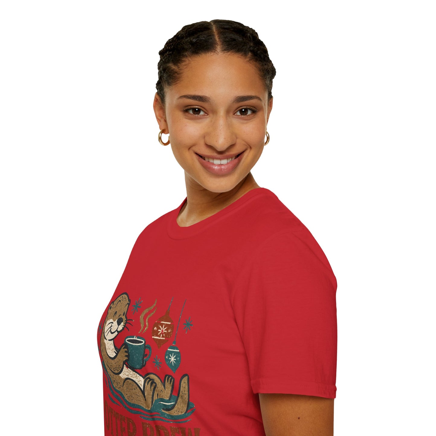 Otter Brew | Cute Coffee Lover Christmas Unisex T-Shirt