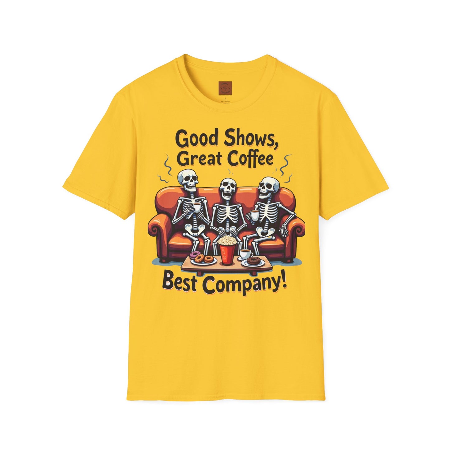 Good Shows, Great Coffee, Best Vibes | Skeleton Chill Crew Tee