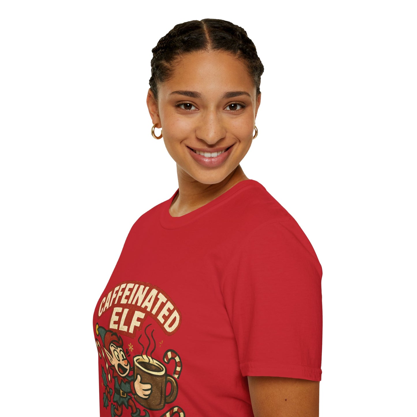 Caffeinated Elf | Funny Christmas Coffee Lover Unisex T-Shirt
