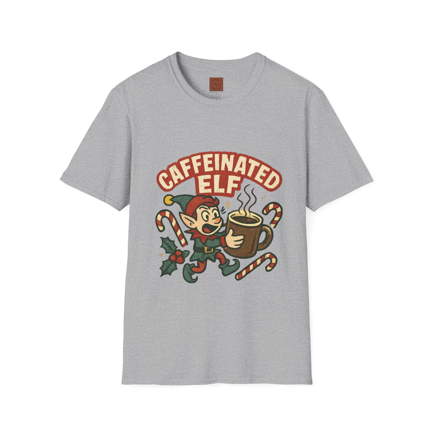 Caffeinated Elf | Funny Christmas Coffee Lover Unisex T-Shirt