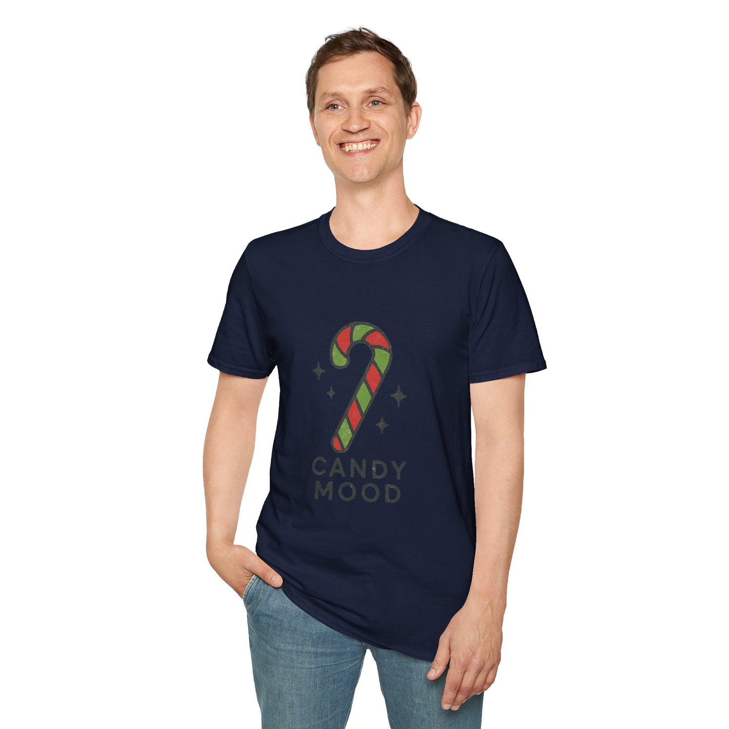 Candy Mood | Minimalist Christmas Candy Cane Aesthetic Unisex T-Shirt