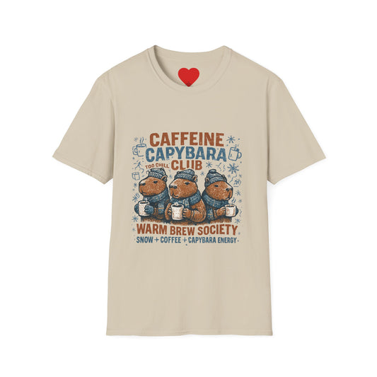 Caffeine Capybara Club – Warm Brew Society Unisex T-Shirt