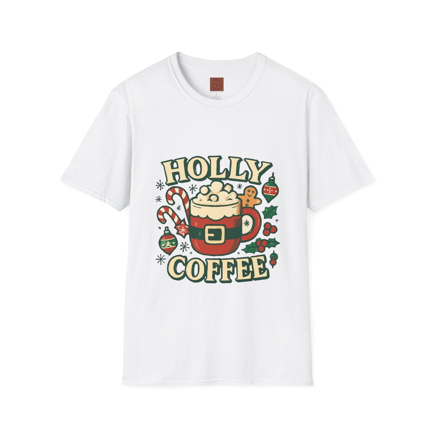 Holly Coffee | Festive Christmas Coffee Lover Unisex T-Shirt