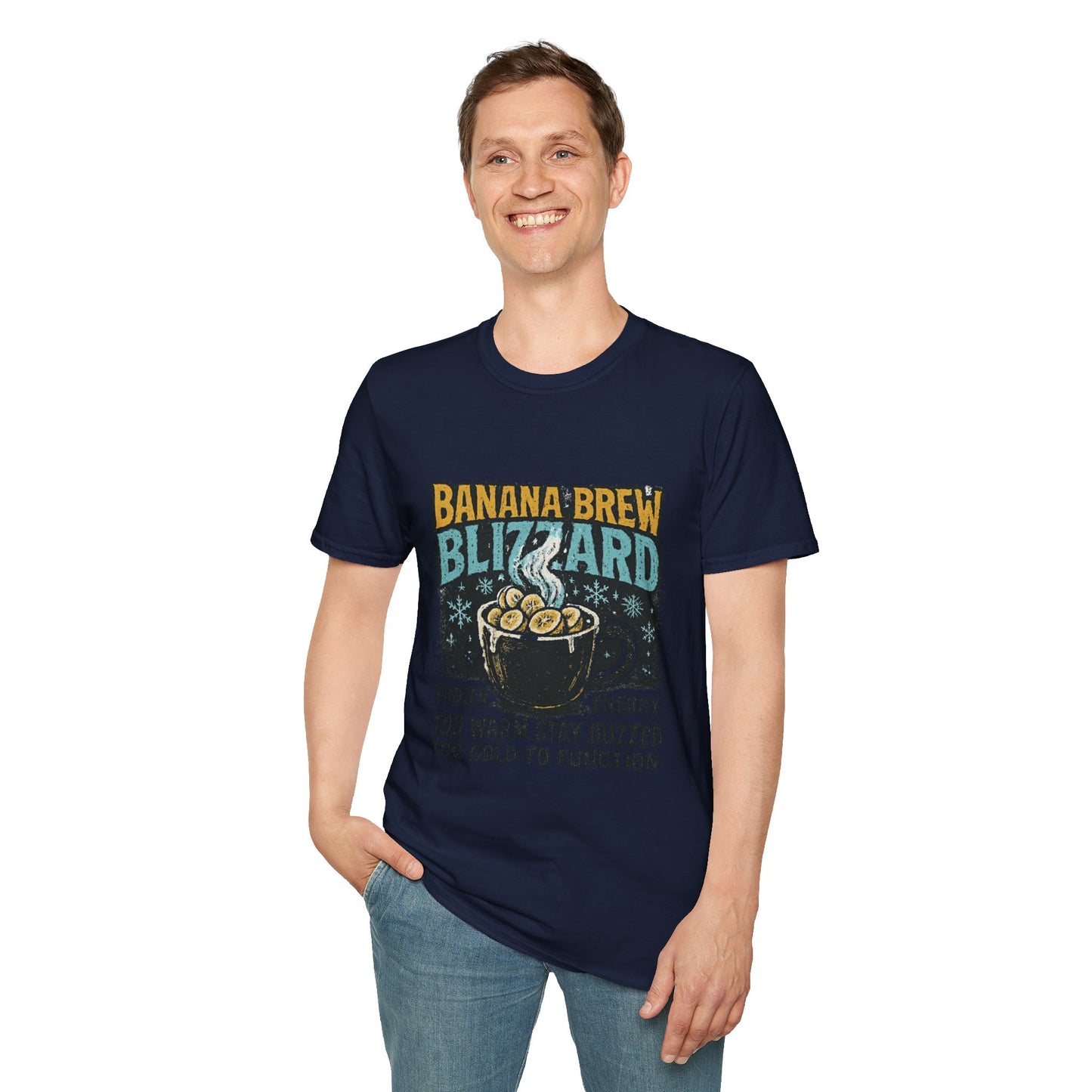 Banana Brew Blizzard | Funny Christmas Coffee Lover Unisex T-Shirt