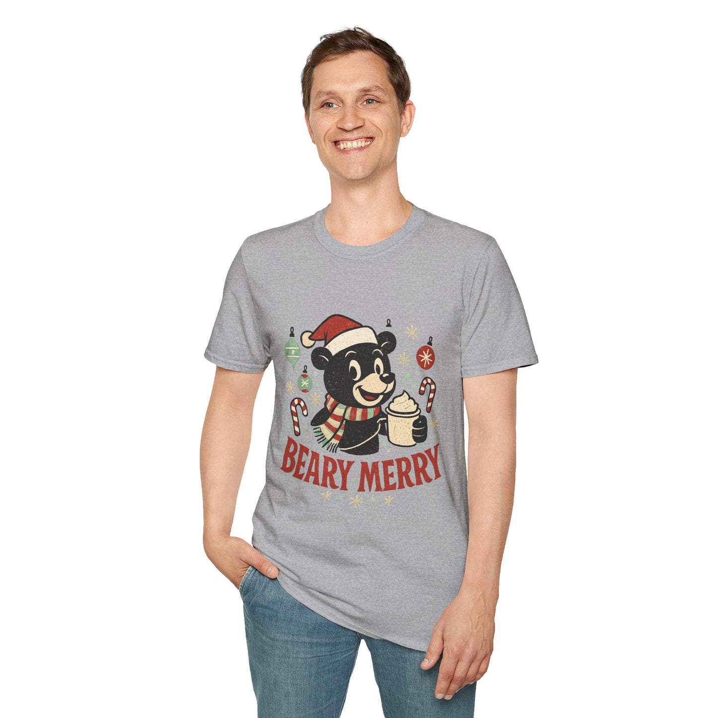 Beary Merry | Cute Bear Coffee Christmas Unisex T-Shirt