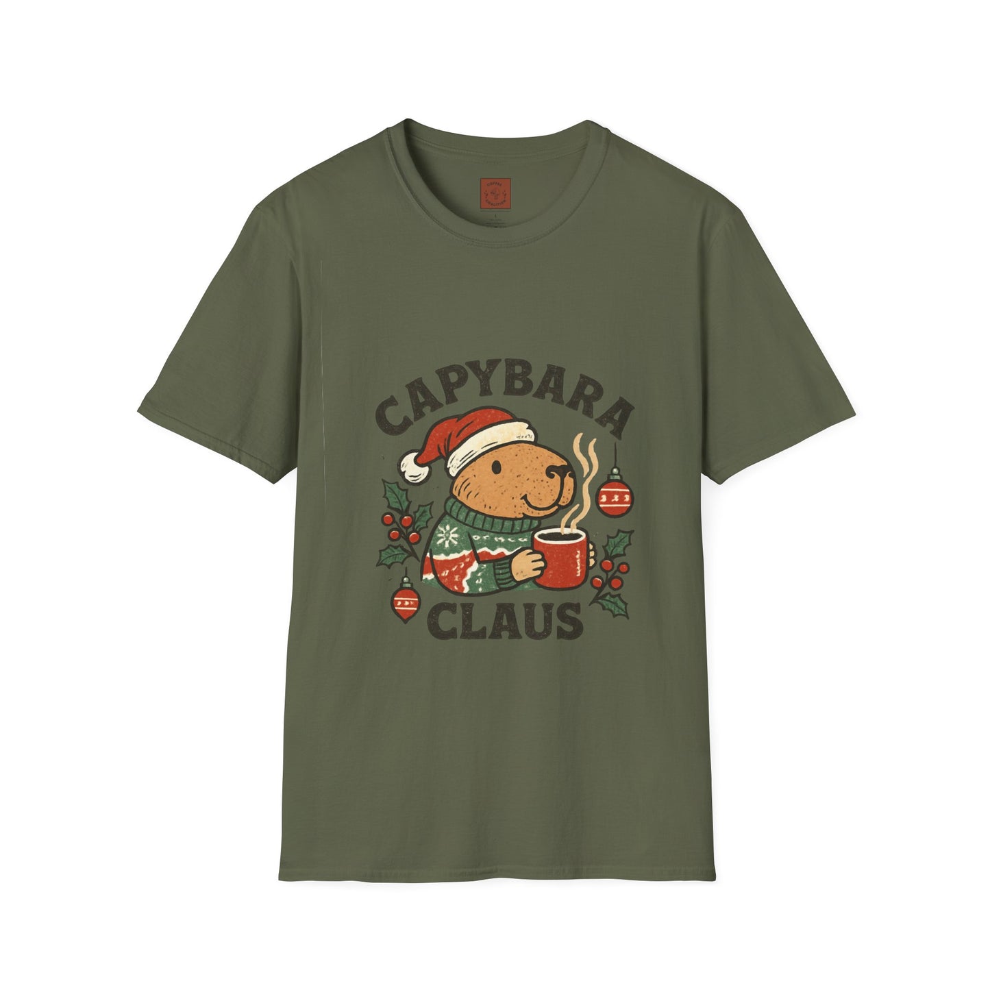 Capybara Claus | Funny Christmas Coffee Lover Unisex T-Shirt