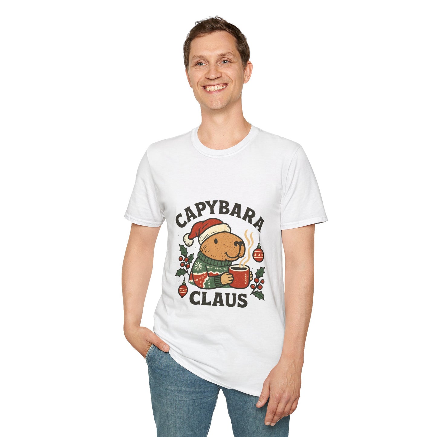 Capybara Claus | Funny Christmas Coffee Lover Unisex T-Shirt