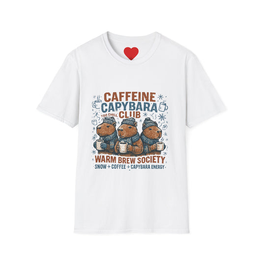 Caffeine Capybara Club – Warm Brew Society Unisex T-Shirt