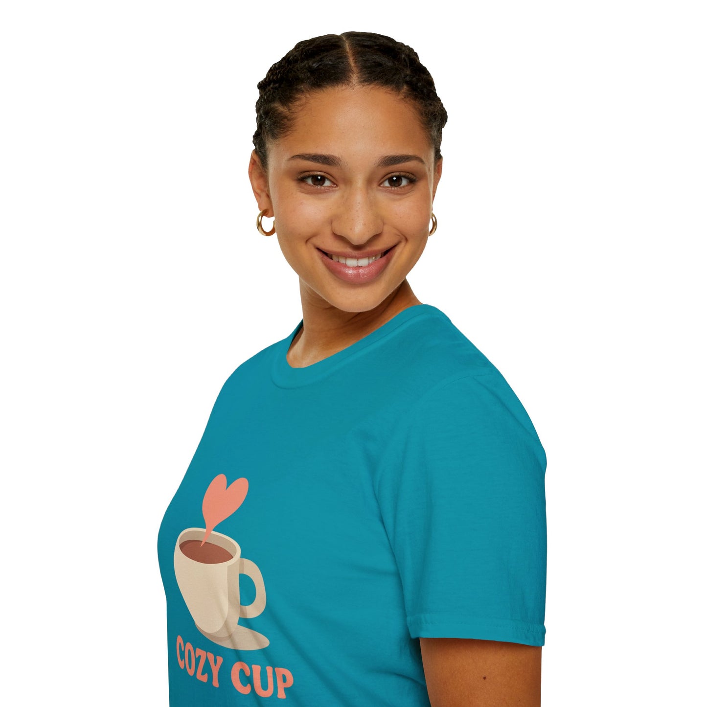 Cozy Cup – Unisex Cute Coffee Lover T-Shirt