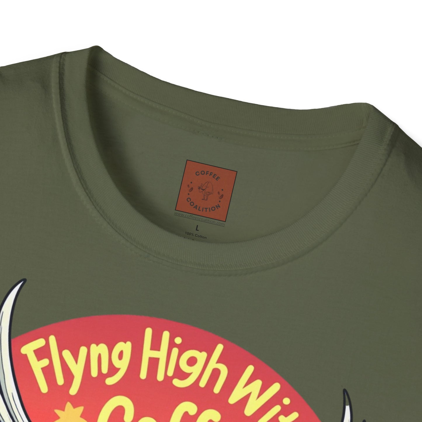 Flying High With Coffee | Skeleton Wings Tee