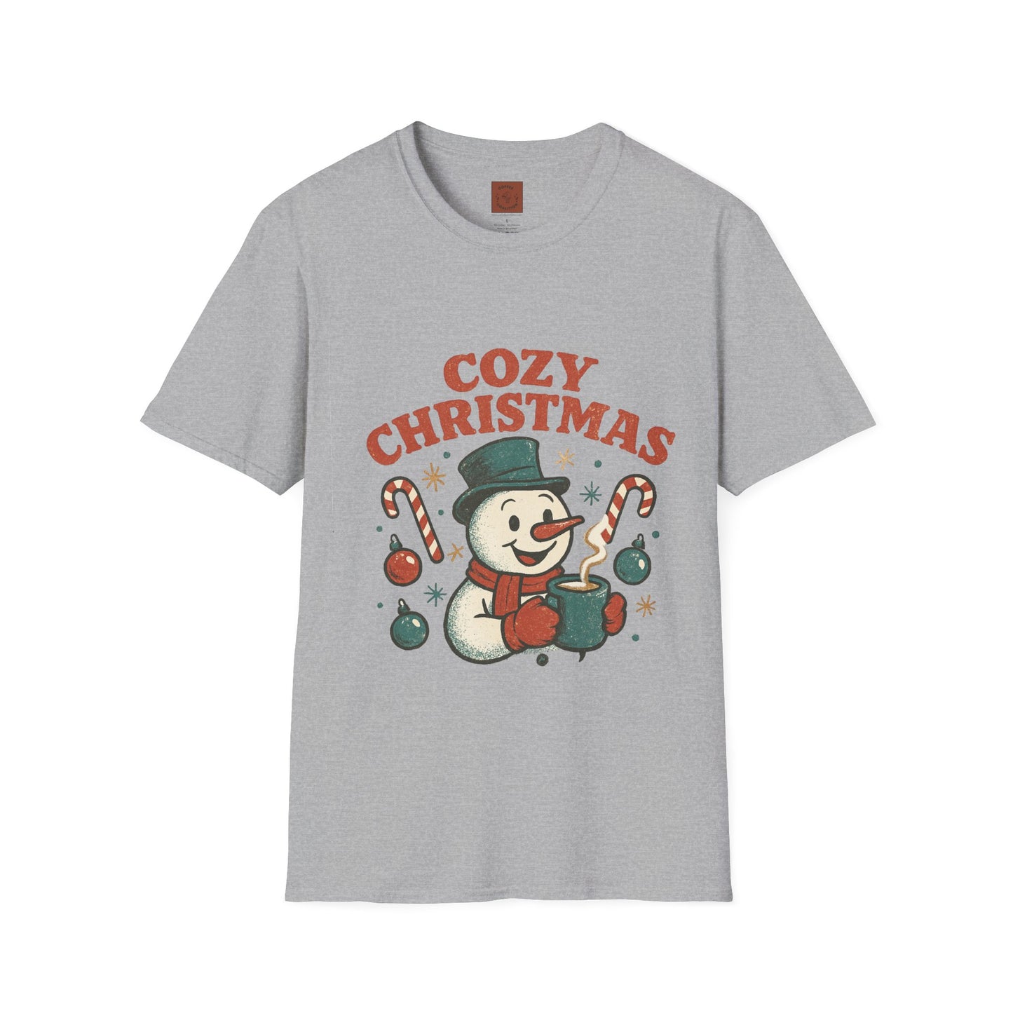 Cozy Christmas | Retro Snowman Coffee Lover Unisex T-Shirt