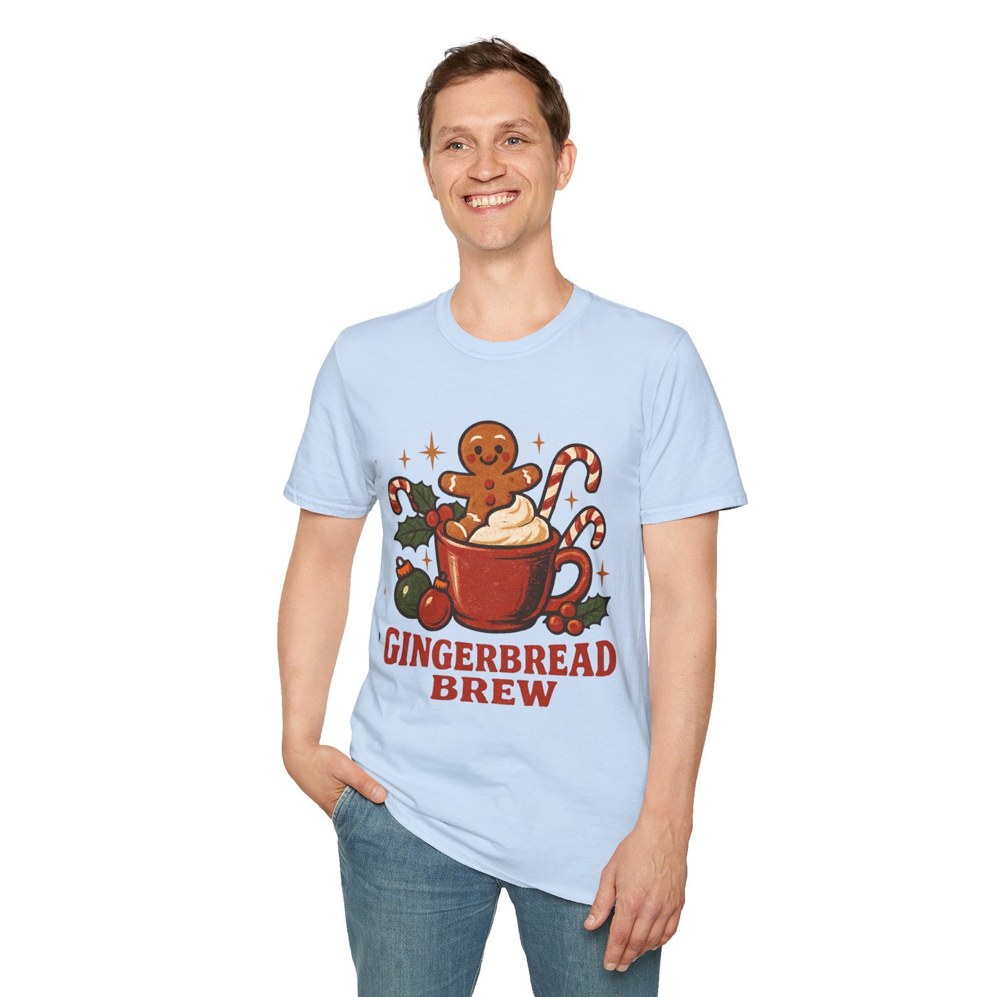Gingerbread Brew | Cute Coffee Christmas Unisex T-Shirt