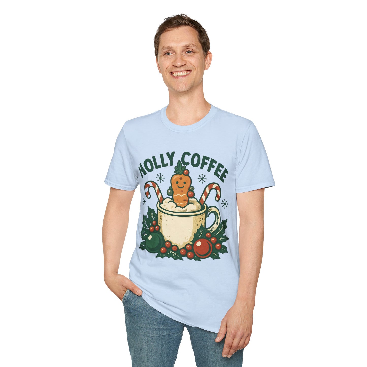 Jolly Brew | Funny Gingerbread Coffee Christmas Unisex T-Shirt