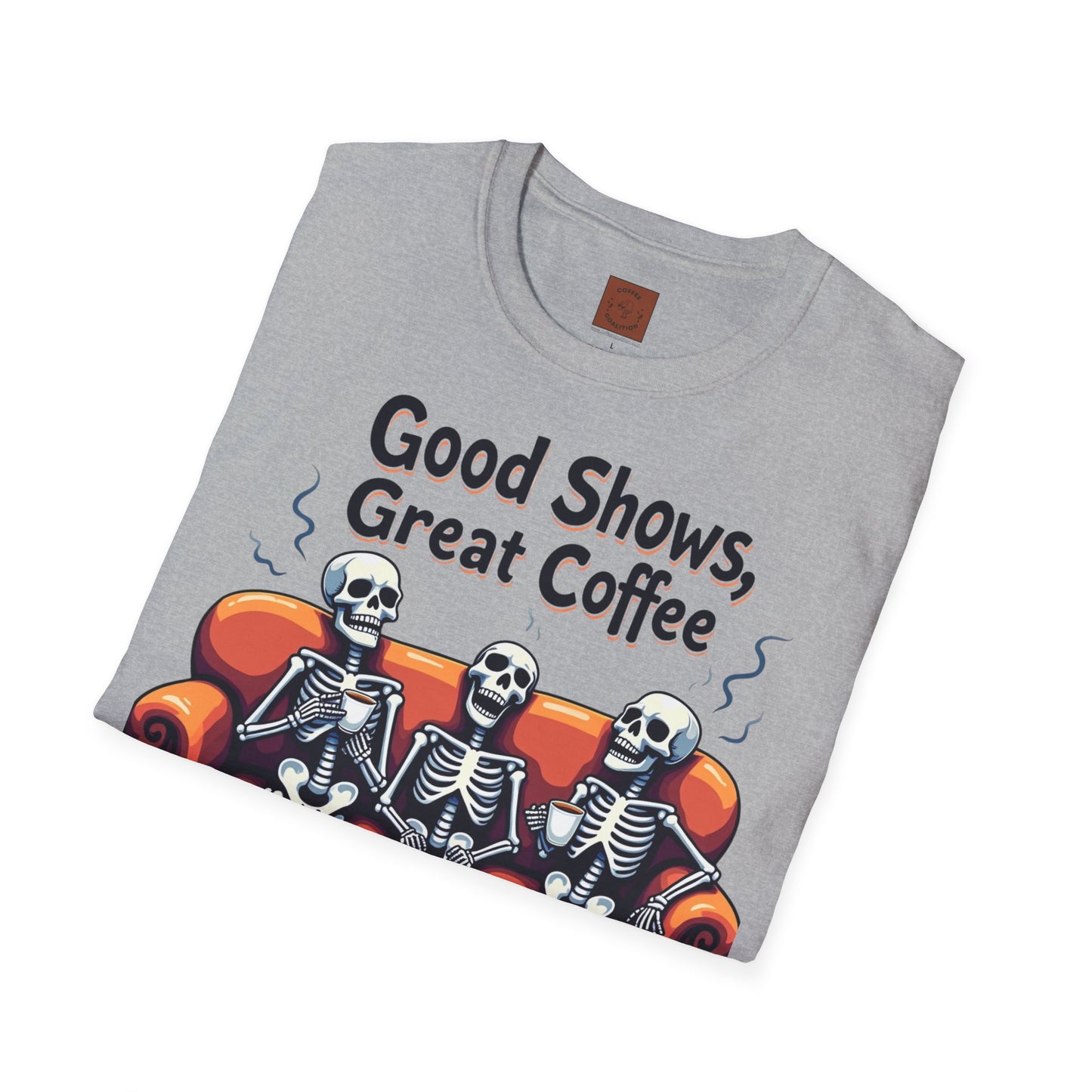 Good Shows, Great Coffee, Best Vibes | Skeleton Chill Crew Tee
