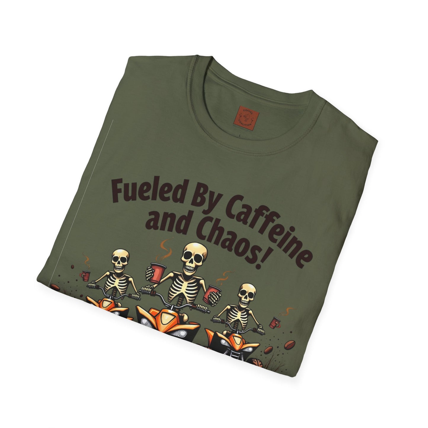 Fueled by Caffeine & Chaos | Skeleton Riders Tee