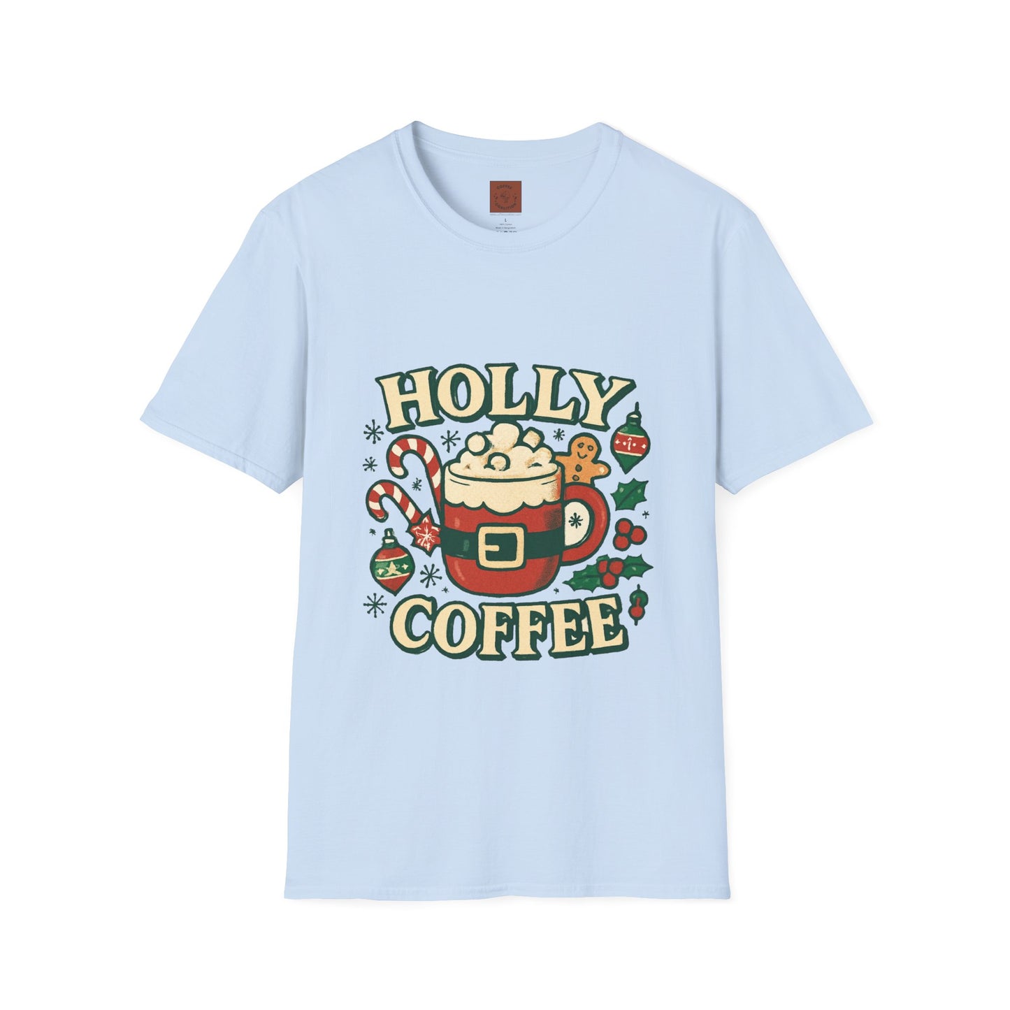 Holly Coffee | Festive Christmas Coffee Lover Unisex T-Shirt