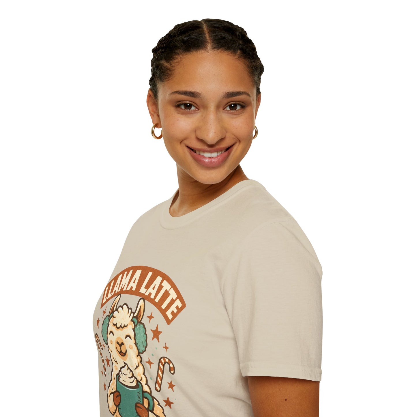 Llama Latte | Cute Christmas Coffee Lover Unisex T-Shirt