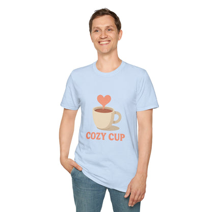 Cozy Cup – Unisex Cute Coffee Lover T-Shirt