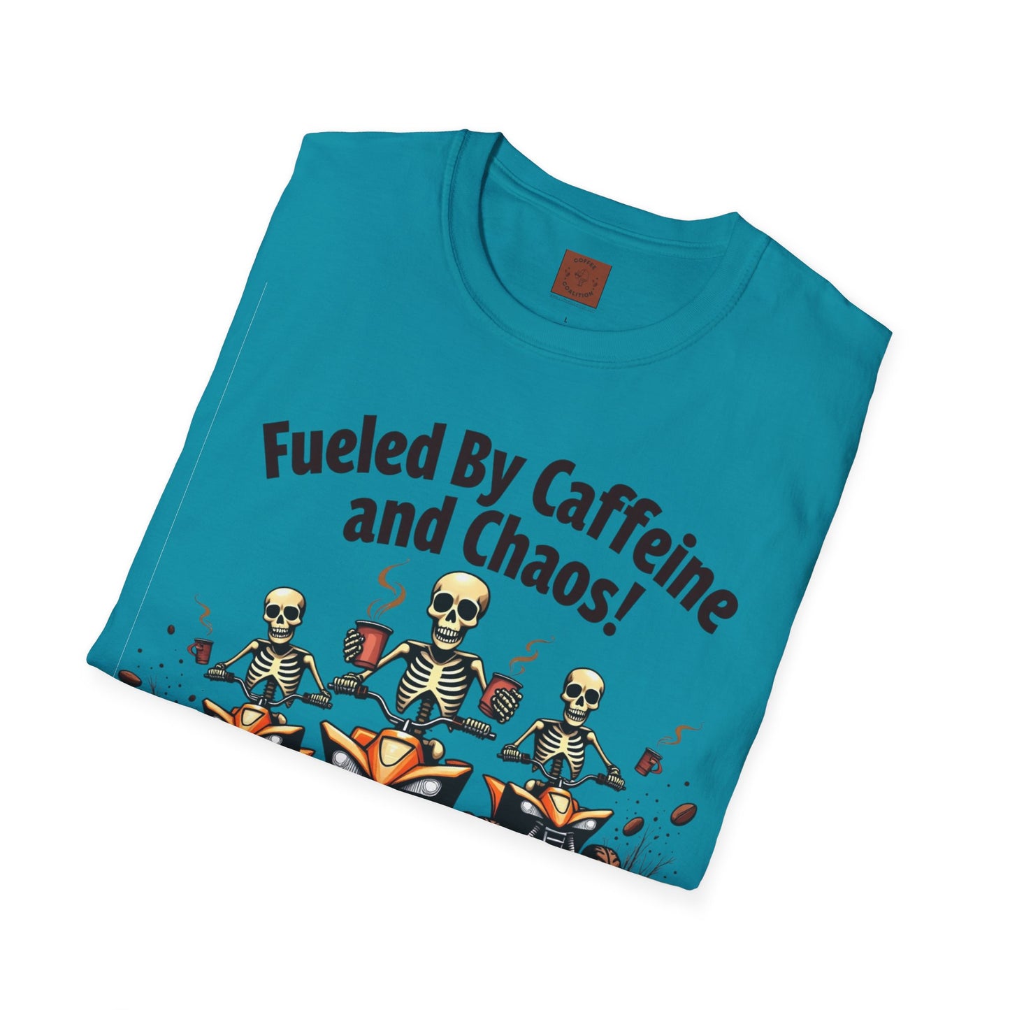 Fueled by Caffeine & Chaos | Skeleton Riders Tee