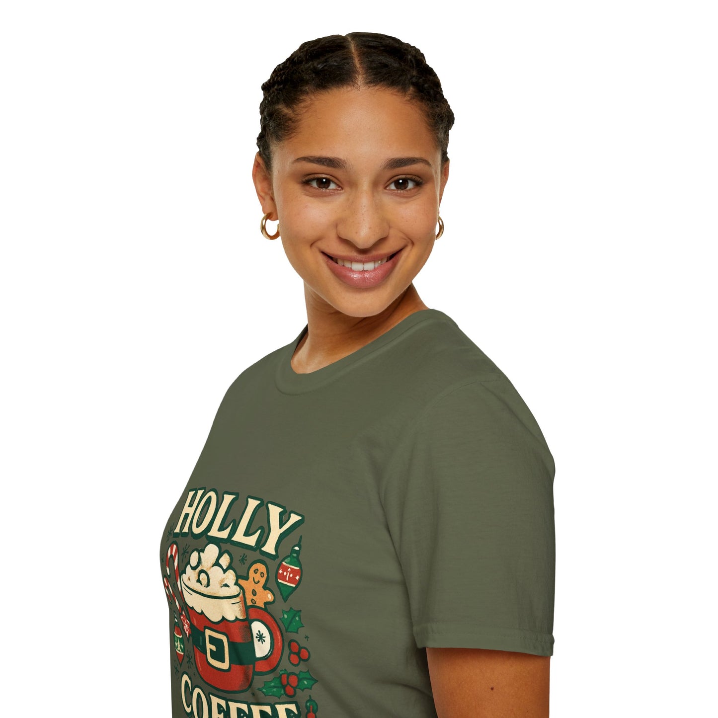 Holly Coffee | Festive Christmas Coffee Lover Unisex T-Shirt