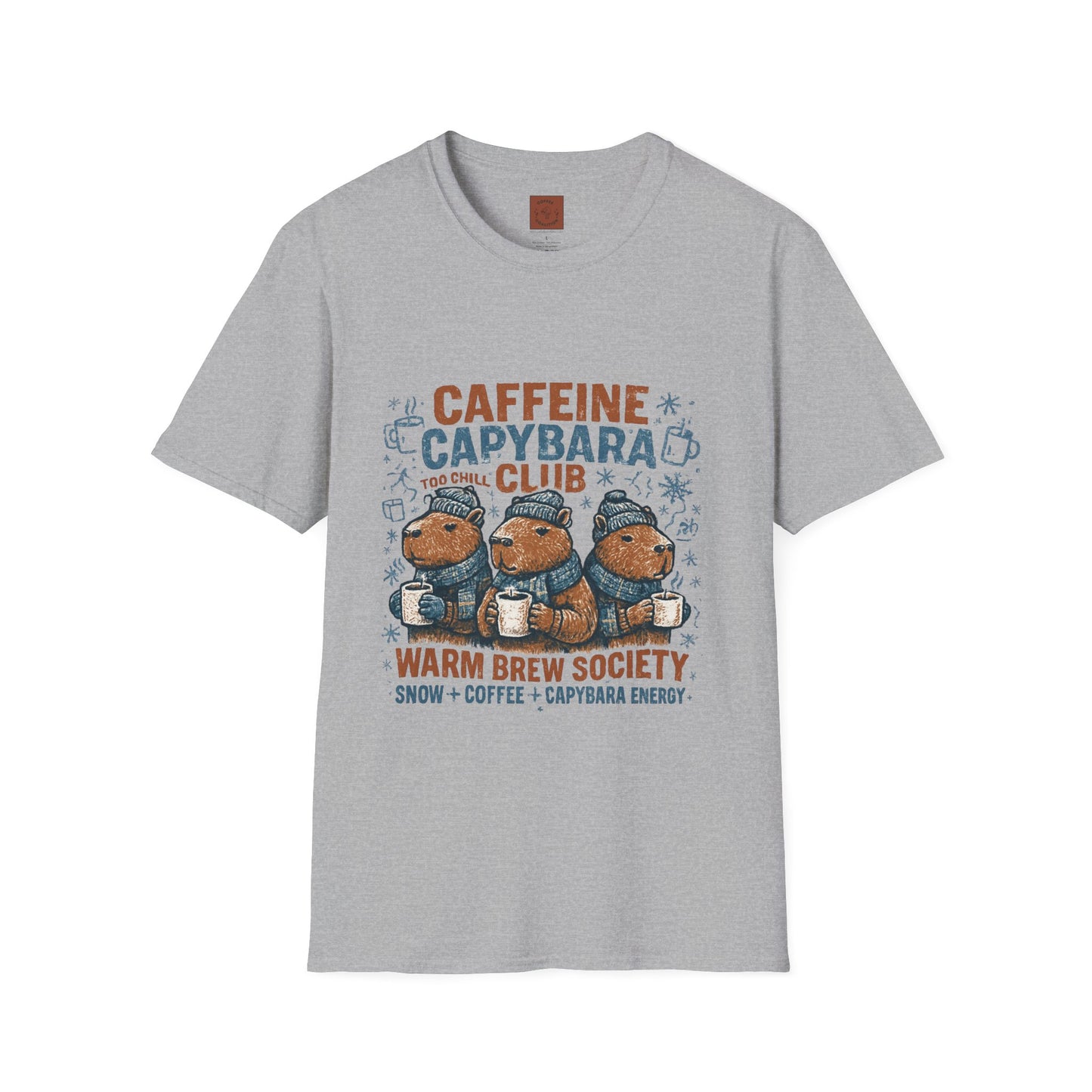 Caffeine Capybara Club | Funny Coffee Winter Unisex T-Shirt