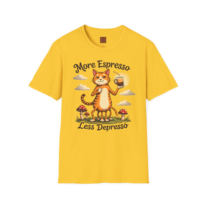 More Espresso, Less Depresso | Coffee Cat Vibes Tee