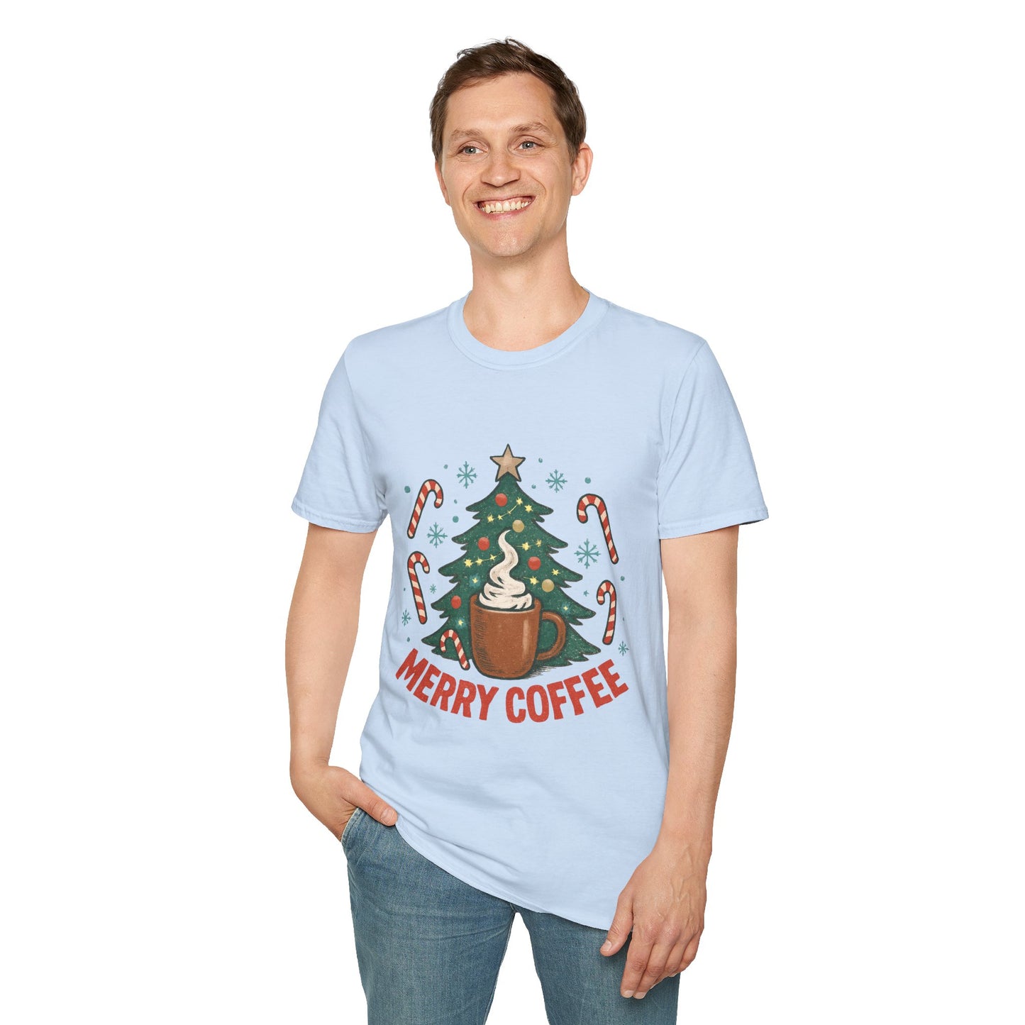 Merry Coffee | Festive Holiday Coffee Lover Unisex T-Shirt