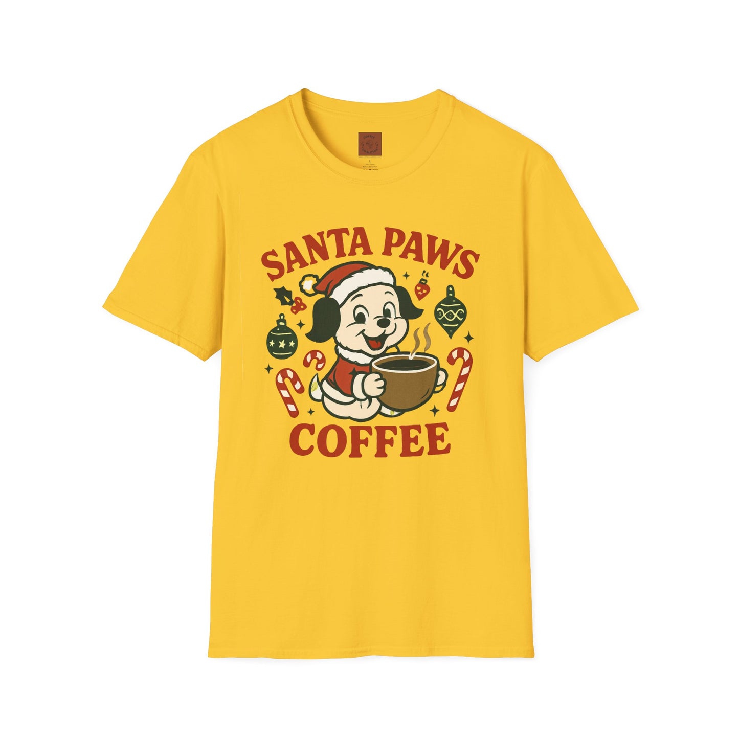Santa Paws Coffee | Funny Dog Coffee Lover Christmas Unisex T-Shirt