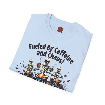 Fueled by Caffeine & Chaos | Skeleton Riders Tee
