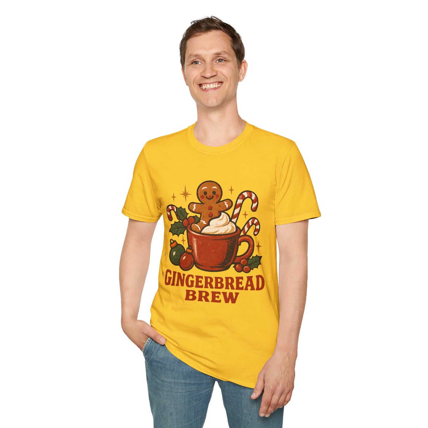 Gingerbread Brew | Cute Coffee Christmas Unisex T-Shirt