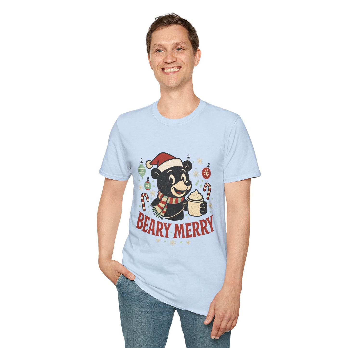 Beary Merry | Cute Bear Coffee Christmas Unisex T-Shirt