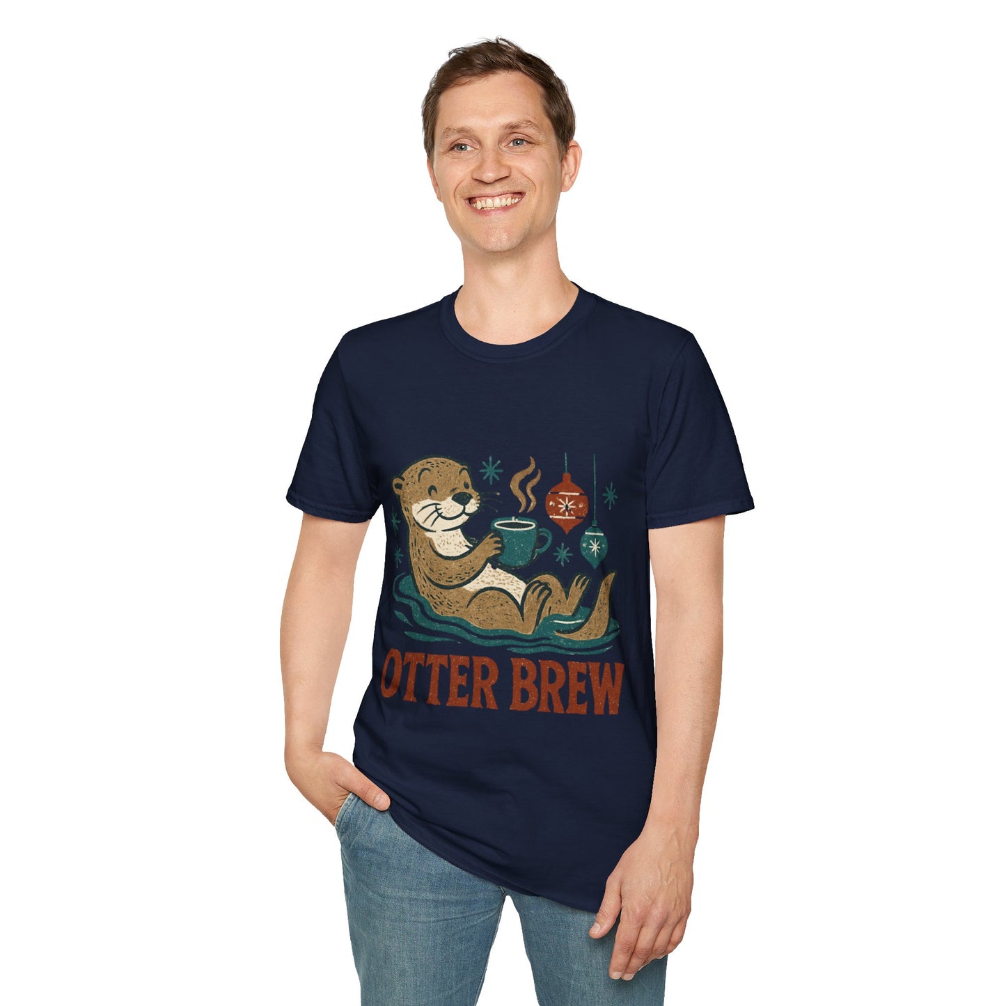 Otter Brew | Cute Coffee Lover Christmas Unisex T-Shirt