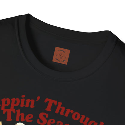 Sippin’ Through the Seasons | Year-Round Coffee Skeleton Tee