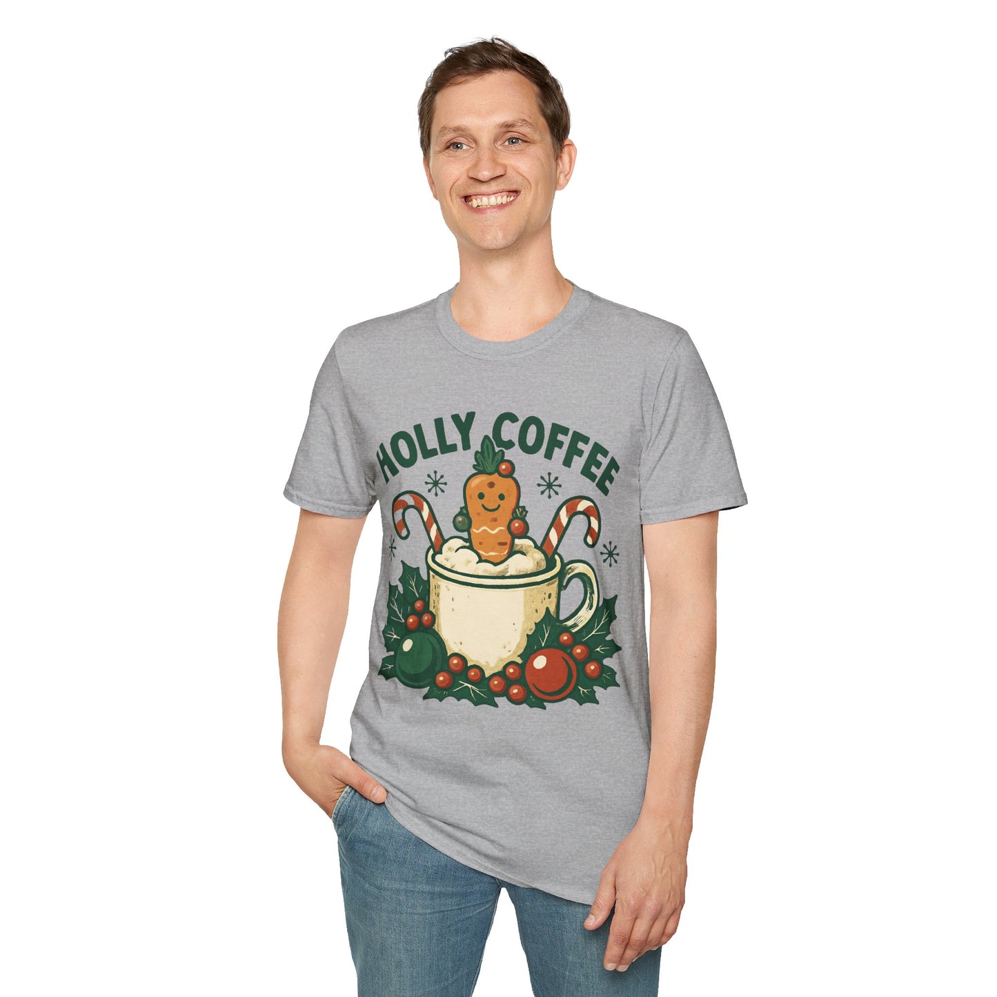 Jolly Brew | Funny Gingerbread Coffee Christmas Unisex T-Shirt