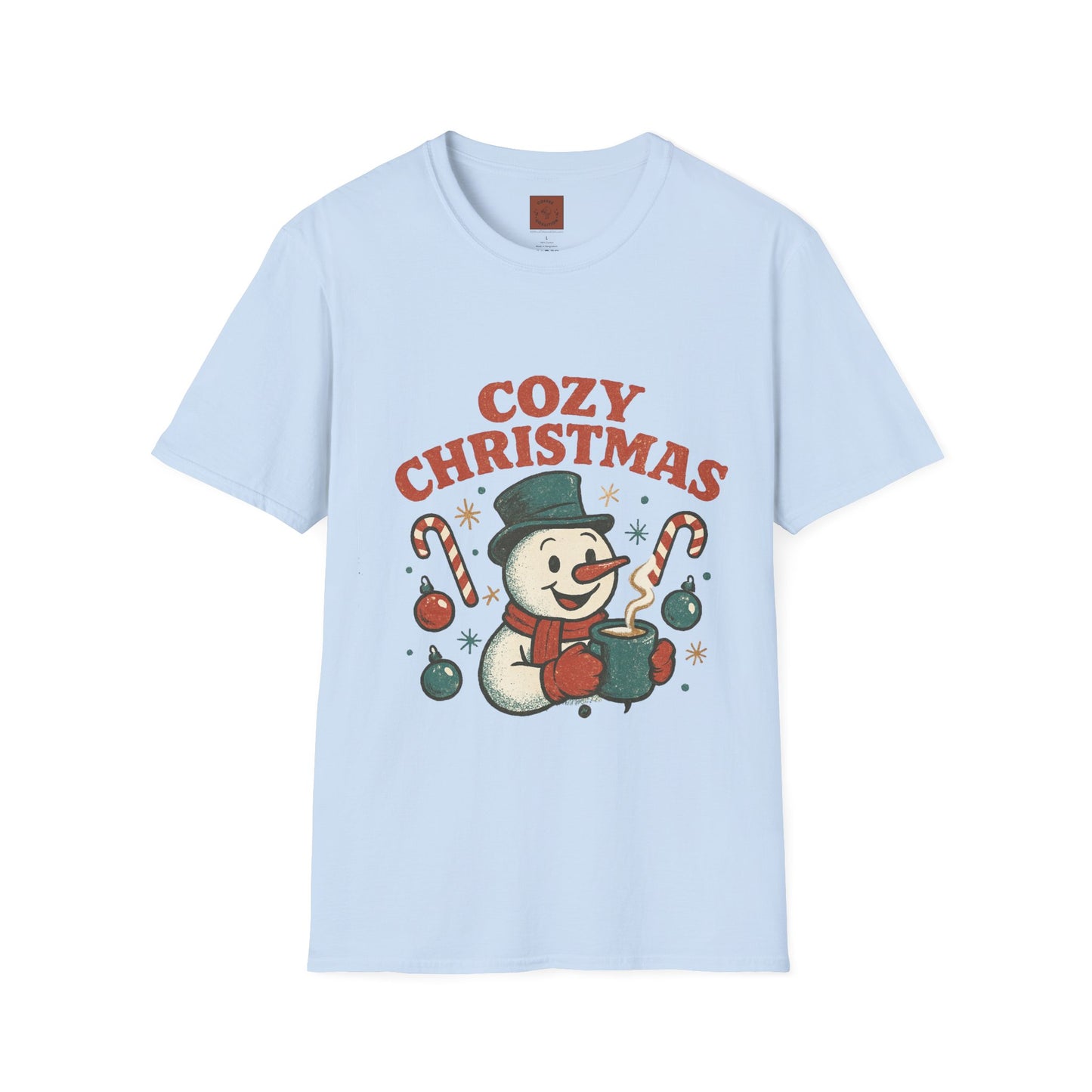 Cozy Christmas | Retro Snowman Coffee Lover Unisex T-Shirt