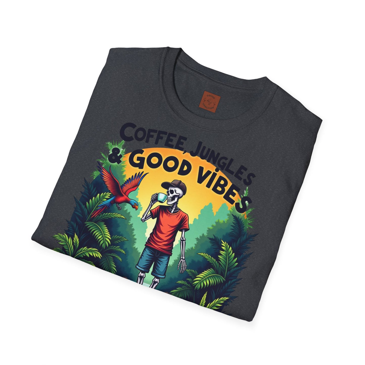 Coffee, Jungles & Good Vibes | Tropical Skeleton Chill Tee